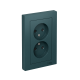 AtlasDesign Изумруд Розетка без заземления двойная, со шторками,16А, (в сборе с рамкой)  ATN000822  SE