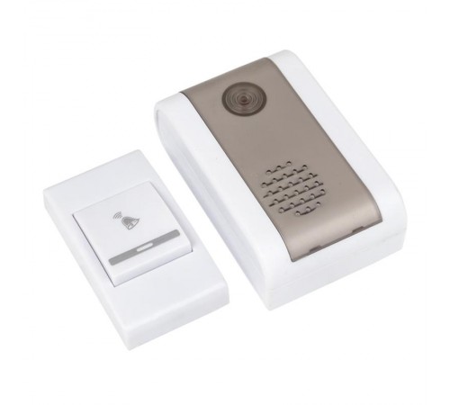 Звонок беспр. на батарейках 003 (бел.-сер. 36 мелод. с индик. 2х1,5В АA дист. 80м.) Basic  DBB-A-003  EKF