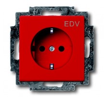 Розетка SCHUKO 16А 250В с маркировкой EDV, со шторками, серия solo/future, цвет красный  2013-0-5325   2CKA002013A5325  ABB