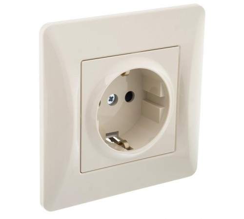 Ugra Розетка 1-ой с/з с з/ш, СУ , 16А, 250В, беж  С11Р4-003  GUSI Electric