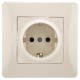 Ugra Розетка 1-ой с/з с з/ш, СУ , 16А, 250В, беж  С11Р4-003  GUSI Electric