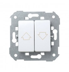 Simon 27 Выключатель 2-кл кнопочный для управления жалюзи (без блокировки), 10А 250В, S27, белый  27396-65  Simon