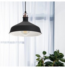 Светильник подвесной PL2 BK/RC металл, E27, max 60W, d300 мм, шагрень черный/медь  Б0037413  ЭРА