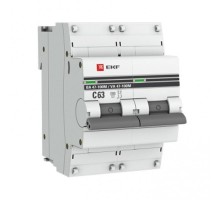 Выключатель автоматический двухполюсный 2P 63А (C) 10kA ВА 47-100M с электромагнитным расцепителем PROxima  mcb47100m-2-63C-pro  EKF