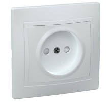 КВАРТА Белый Розетка 1-местная без заземления cо шторками 10А РСш10-2-КБ  ERK10-K01-10-DM  GENERICA