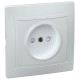 КВАРТА Белый Розетка 1-местная без заземления cо шторками 10А РСш10-2-КБ  ERK10-K01-10-DM  GENERICA