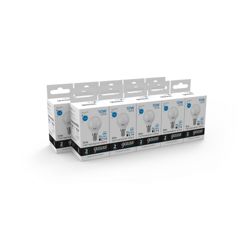 Лампа светодиодная Elementary Шар 10W 750lm 6500K Е14 LED 1/10/100  53130  Gauss