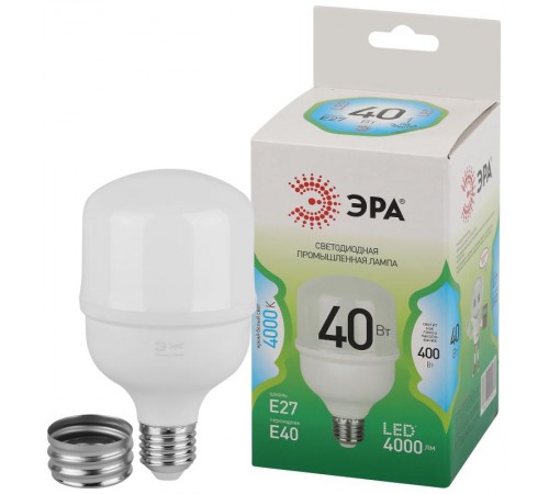 Лампа светодиодная  GREEN LINE LED POWER T80-40W-840-E27/E40 GL E27/E40 40 Вт колокол яркий белый свет  Б0067027  ЭРА