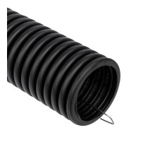 Труба гофрированная из ПНД, с зондом, черная, D40 мм (бухта 15 м/уп.)  28-0040-3  REXANT