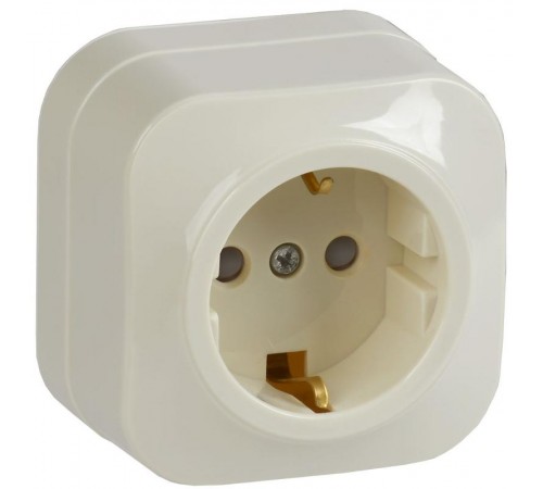 РСш20-3-ХК Розет. 1-ая с з/к и з/ш о/у 16А GLORY кремовый  ERH14-K33-16  IEK