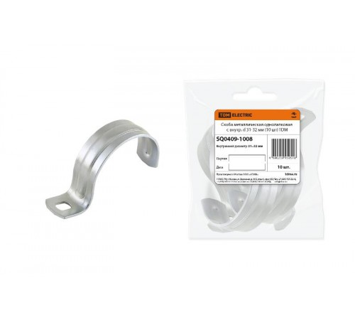 Скоба металлическая однолапковая СМО 31-32 мм (10 шт)  SQ0409-1008  TDM