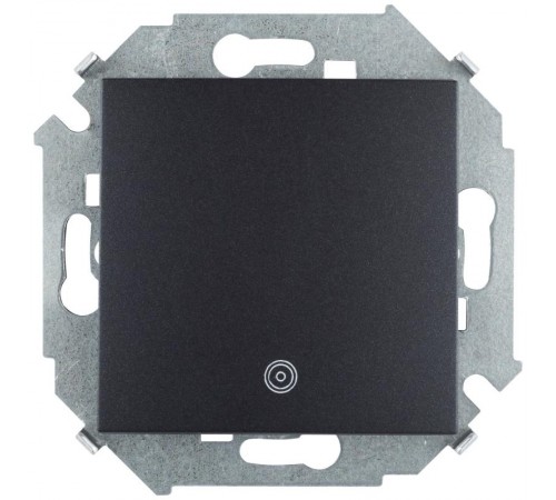 Simon 15 Графит Выключатель 1-кл кнопочный с пиктограммой, 16А 250В, винт. зажим  1591150-038  Simon