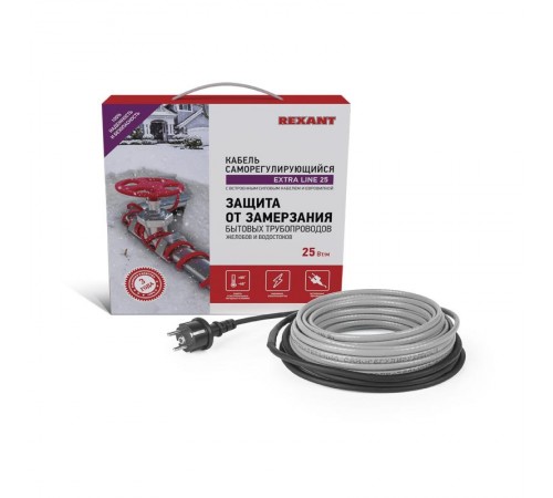 Саморегулируемый греющий кабель на трубу Extra Line 25MSR-PB 2M (2м/50Вт)  51-0637  REXANT