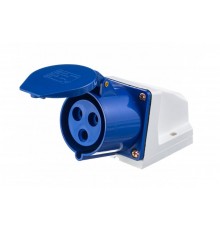 Розетка стационарная 123 2Р+РЕ 32А 220В IP44 РС-102 DEK  26031DEK  DEKraft