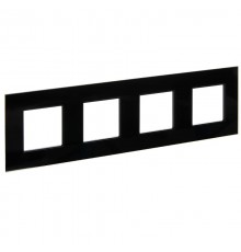 SKANDY Рамка 4-местная SK-F24Bl стекло черный   SK-M42-G-K02  IEK