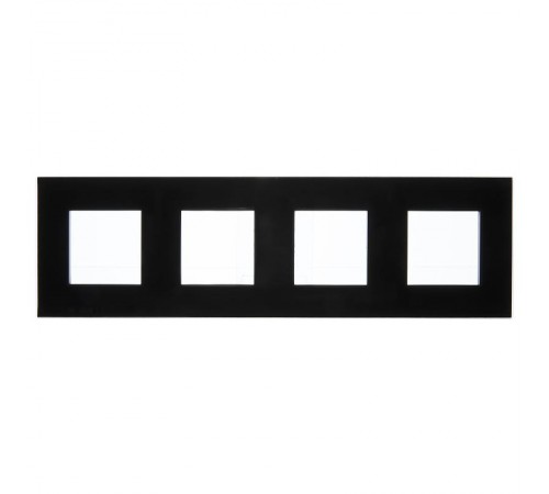 SKANDY Рамка 4-местная SK-F24Bl стекло черный   SK-M42-G-K02  IEK