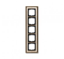 Рамка 5-постовая, серия Династия, Латунь античная, белая роспись  1754-0-4594   2CKA001754A4594  ABB