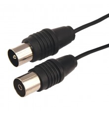 ВЧ кабель, ТВ гнездо - ТВ штекер, длина 3 метра, чeрный  17-5013  REXANT