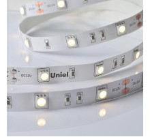 Лента светодиодная теплый белый свет 3000К ULS-M22-5050-30LED/m-10mm-IP20-DC12V-7,2W/m-5M-3000K PROFI UL-00004370  Uniel
