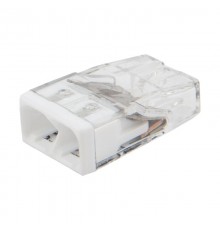 Экспресс-клемма СМК 2273-202, 2-проводная 0.5-2.5 мм, прозрачная, блистер (20 шт./уп.)  07-3211-20  REXANT