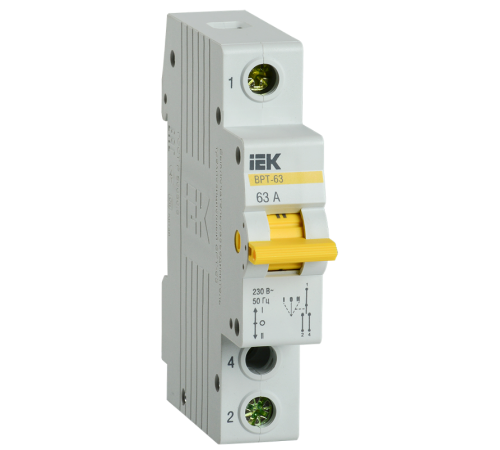 Выключатель-разъединитель (рубильник) трехпозиционный ВРТ-63 1п 63А  MPR10-1-063  IEK