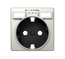 Накладка для розетки Schuko с зарядным устройством 2хUSB цвета шампань S82  8200049-034  Simon