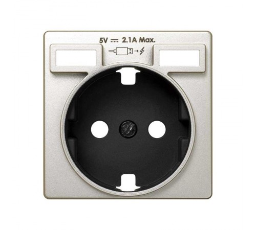 Накладка для розетки Schuko с зарядным устройством 2хUSB цвета шампань S82  8200049-034  Simon