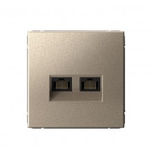 ArtGallery Шампань Розетка двойная компьютерная RJ45+RJ45, кат.6А, механизм  GAL000588  SE