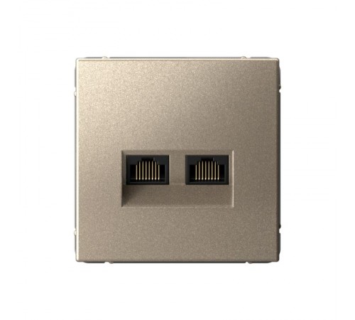 ArtGallery Шампань Розетка двойная компьютерная RJ45+RJ45, кат.6А, механизм  GAL000588  SE