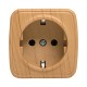 Розетка 1-местная ОП Минск 16А с заземлением светлое дерево EKF  EGR16-028-30  EKF