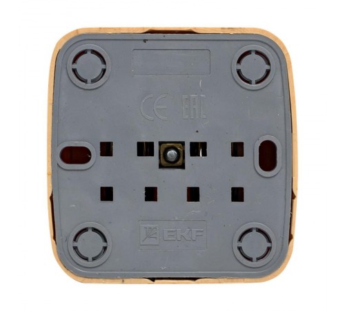 Розетка 1-местная ОП Минск 16А с заземлением светлое дерево EKF  EGR16-028-30  EKF