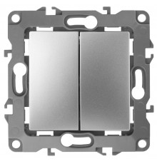 Переключатель двойной 12-1106-03 10АХ-250В,  алюминий  Б0014665  ЭРА