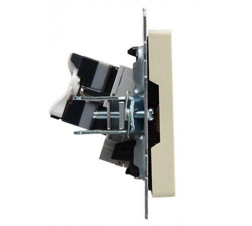 BRITE Розетка двойная RJ11+RJ45 кат.5E РК/Т12-БрКр бежевый  BR-KT20-O-1-K10  IEK