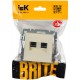 BRITE Розетка двойная RJ11+RJ45 кат.5E РК/Т12-БрКр бежевый  BR-KT20-O-1-K10  IEK