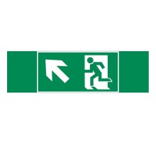 Пиктограмма (наклейка) "ФИГУРА / СТРЕЛКА ВЛЕВО ВВЕРХ" 310х90мм для аварийно-эвакуационного Свет-к а Basic IP65  V5-EM02-60.002.017  VARTON