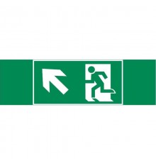 Пиктограмма (наклейка) "ФИГУРА / СТРЕЛКА ВЛЕВО ВВЕРХ" 310х90мм для аварийно-эвакуационного Свет-к а Basic IP65  V5-EM02-60.002.017  VARTON