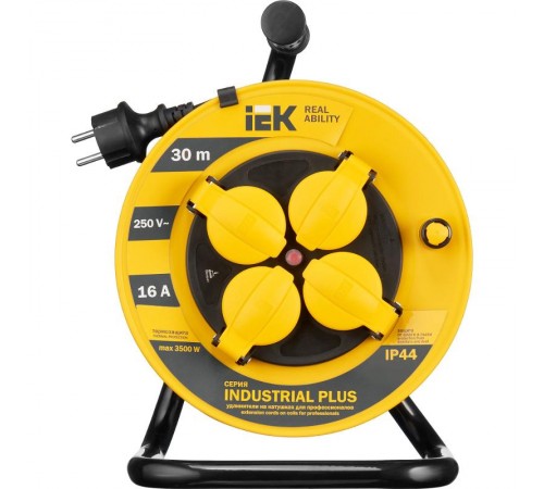 Удлинитель на катушке УК30 с т/з 4 места 2Р+PЕ/30метров 3х1,5мм2 IP44 "Industrial plus"  WKP15-16-04-30-44  IEK