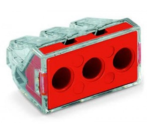 Клемма 3-проводная 2.5 - 6.0мм2 одножильный красный (уп/50шт)  773-173  WAGO