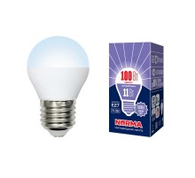 Лампа светодиодная LED-G45-11W/DW/E27/FR/NR LED. "шар", матовая. Серия Norma. 6500K  UL-00003833  Volpe