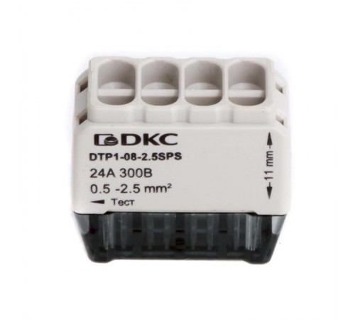 Клеммная колодка на 8 проводника до 2,5 кв. мм. на токи до 24А  DTP1-08-2.5SPS  DKC