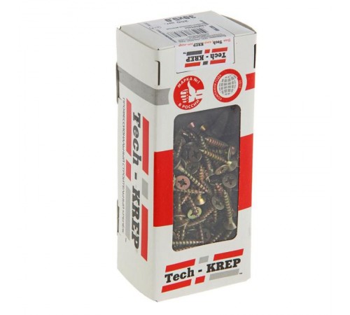 Саморезы универсальные 30х5,0 мм (200 шт) желтые - коробка с окном ( 0,51 кг)  102260  Tech-KREP