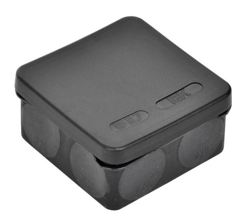 Коробка расп. КМ42435 о/п 80х80х40мм IP67 8 вв. черная  UKO21-080-080-040-K02-66  IEK