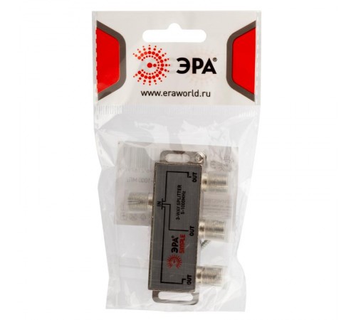 DS-F-02  ДЕЛИТЕЛЬ ТВ х 3под F разъём 5-1000 МГц, simple (10/200/6000)  Б0048321  ЭРА