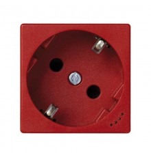 Розетка с заземлением, шторками и индикатором напряжения с винтовым подключением Schuko 2Р+Е 16A 250В~ красного цвета K45 Connect  KL01-6  Simon
