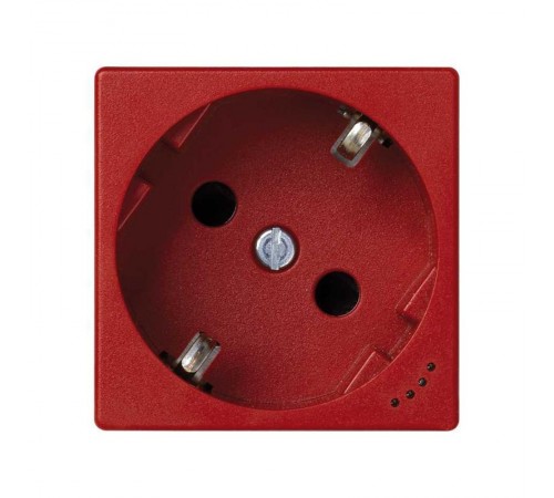 Розетка с заземлением, шторками и индикатором напряжения с винтовым подключением Schuko 2Р+Е 16A 250В~ красного цвета K45 Connect  KL01-6  Simon
