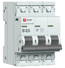 Выключатель автоматический трёхполюсный 0,5А (B) 6кА ВА 47-63N PROxima M63630T5B  EKF