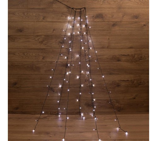 Елочная гирлянда с кольцом, 7 нитей по 1,5 метра, цвет диодов белый, не соединяется  235-075  NEON-NIGHT