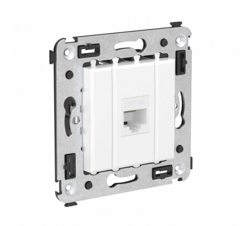Компьютерная розетка RJ-45 без шторки в стену, кат.6А одинарная, "Avanti", "Белое облако"  4400673  DKC