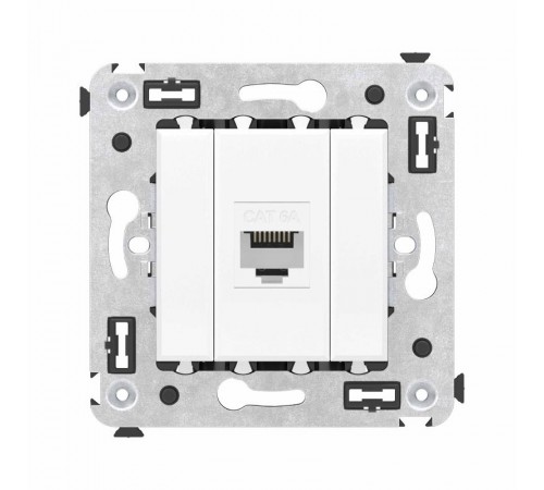 Компьютерная розетка RJ-45 без шторки в стену, кат.6А одинарная, "Avanti", "Белое облако"  4400673  DKC