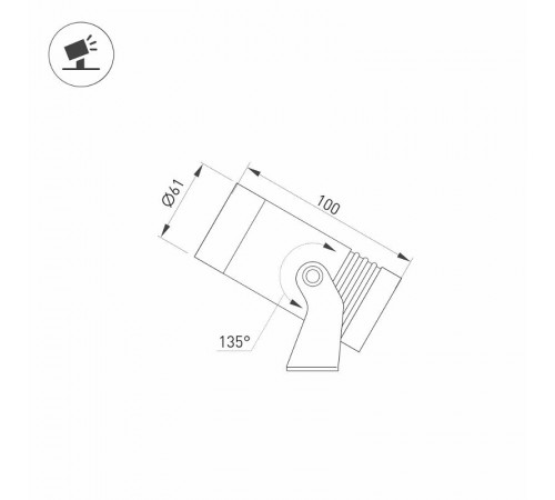 Светильник ALT-RAY-R61-15W Day4000 (DG, 25 deg, 230V) 032558  Arlight